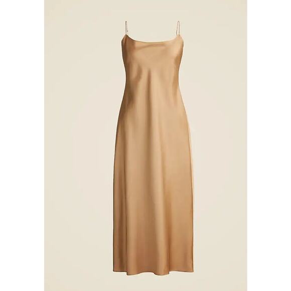 NWT J. Crew Gwyneth Slip Dress In Luster Charmeuse Gold 10 - Picture 2 of 6